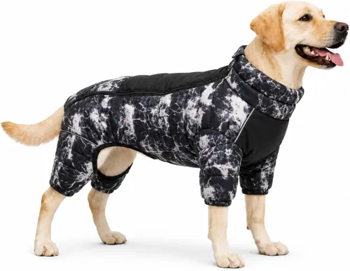 Vista 64 de Suéter para Perro ArmyGreen, Resistente al Viento, Reflectante - Chaqueta de Invierno Dirigible para S, M, L - Cremallera, Tallas Ajustables Verde