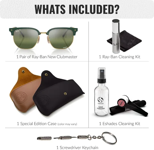 Vista 46 de Ray-Ban RB4416 NEW CLUBMASTER - Gafas de sol de forma cuadrada redonda con kit oficial de gafas