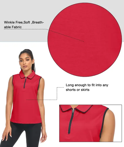 Vista 5 de SWISSWELL Camisas de golf para mujer, sin mangas, sin arrugas, estampado casual, verano, SMLXLXXL
