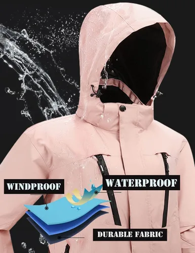 Vista 4 de PHIBEE Chaqueta de esquí transpirable impermeable para mujer
