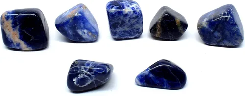Vista 6 de Piedras pulidas de sodalita azul natural, piedras preciosas pulidas de cristal de cuarzo mineral Cabujones espumosos de África del Sur, 5