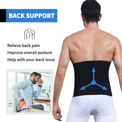 Vista 3 de MISS MOLY Faja moldeadora de cuerpo para hombre, faja moldeadora de cintura para abdominoplastia