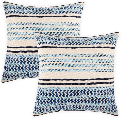 Vista 13 de REDEARTH · Fundas de cojín boho hechas a mano - Estilo chic bohemia de granja - Fundas de cojín tejidas para acento, interior y exterior, para sofá