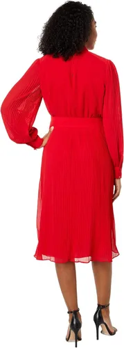 Vista 2 de Maggy London Vestido Georgette plisado con cuello alto falso para mujer con cinturón