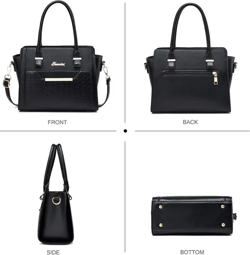 Vista 5 de NICOLE & DORIS Bolsos de mano para mujer, elegantes bolsas de hombro, 2 piezas, monederos, bolso de cuero sintético