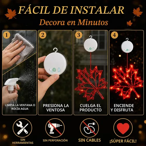 Vista 9 de LOLStar Fall Decor Window Lights 2026, Thanksgiving Decorations LED Lights