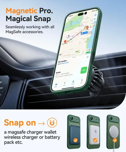 Vista 184 de CANSHN Funda magnética compatible con iPhone Air (6.5 pulgadas), mejorada [protección completa de la cámara] [compatible con Magsafe]