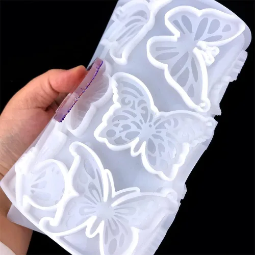 Vista 5 de Molde para llavero de mariposa, moldes de resina de silicona para llavero, 12 estilos de joyería de mariposa colgante de molde para resina epoxi