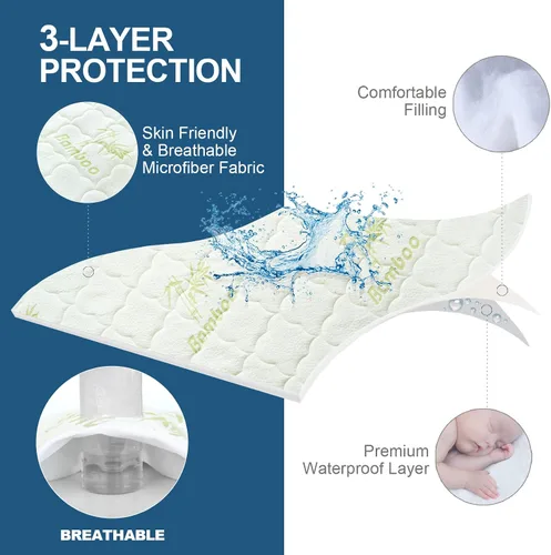 Vista 5 de Protector de colchón de aire para niños, impermeable, compatible con cama inflable Intex Cozy Kidz