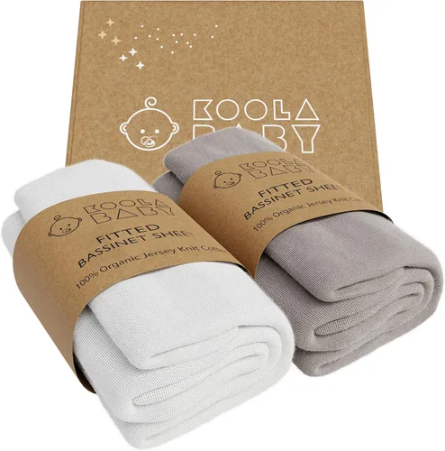 Vista 7 de Sábanas bajeras de cuna, compatibles con Fodoss, Mika Micky & Dream on Me Poppy Traveler Moisés 100% algodón orgánico de jersey - Blanco + gris