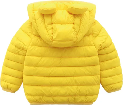 Vista 3 de CECORC Abrigos de invierno para niños pequeños, chaqueta acolchada ligera para bebés y niños, de 6 a 12 meses, 12 a 18 meses, 2 años, 3 años, 4 años
