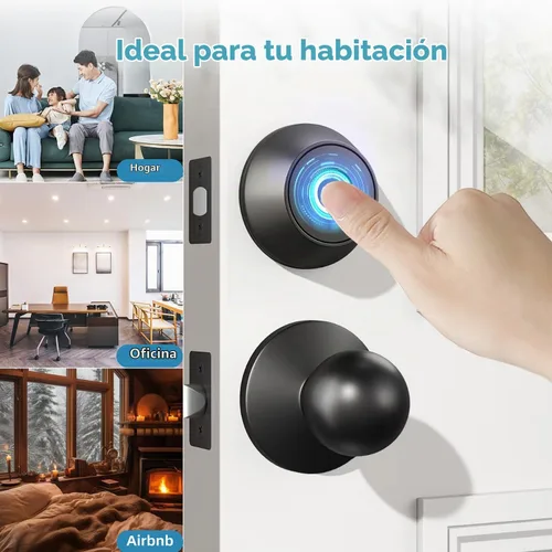 Vista 8 de Cerradura de Puerta de Entrada sin Llave de Huellas Dactilares, Cerraduras de Cerrojo Inteligentes con Control de App