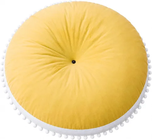 Vista 9 de Cojín redondo grande para suelo para niños, color marrón, almohada circular de 35 pulgadas para niños, rincón de lectura, sala de juegos, tipi a