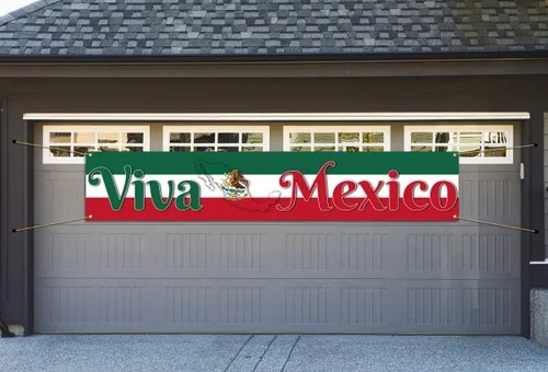 Vista 5 de Viva México - Cartel de valla para el Día de la Independencia Mexicana, 16 de septiembre, fiesta patriótica, telón de fondo para cabina de fotos