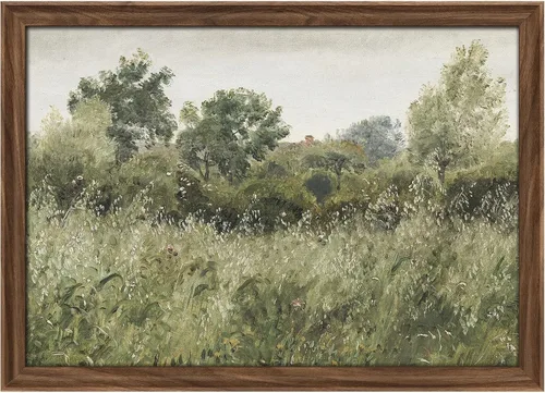 Vista 167 de MUDECOR Lienzo enmarcado prémium para pared, pinos nevados en bosque de invierno, ilustraciones modernas, arte contemporáneo, escénico, divertido
