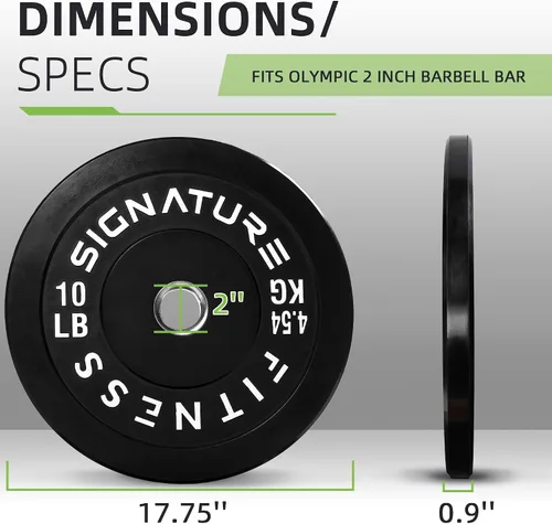 Vista 2 de Juego de placas olímpicas de amortiguación Fitvids, placas de peso de 2" para entrenamiento de fuerza y levantamiento de pesas, París o juego