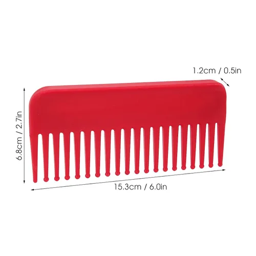 Vista 7 de Peines de dientes anchos, peine desenredante sin mango, peines para cabello húmedo y seco para salón de belleza y hogar (rojo)