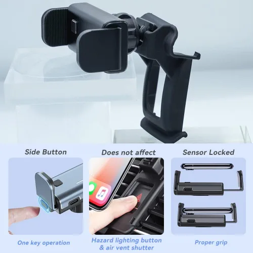 Vista 2 de Soporte de teléfono para automóvil Honda Civic, personalizado para Honda Civic 2016-2021, soporte de teléfono con sensor con bloqueo automático