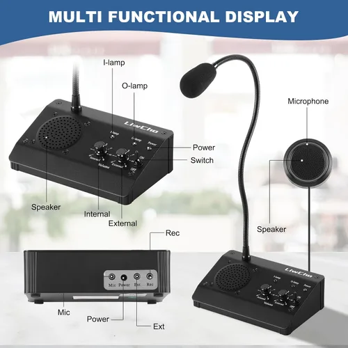Vista 6 de Intercomunicador de ventana, sistema de altavoces de ventana de doble vía para negocios, banco, oficina, hospital, mostrador, tienda, estación