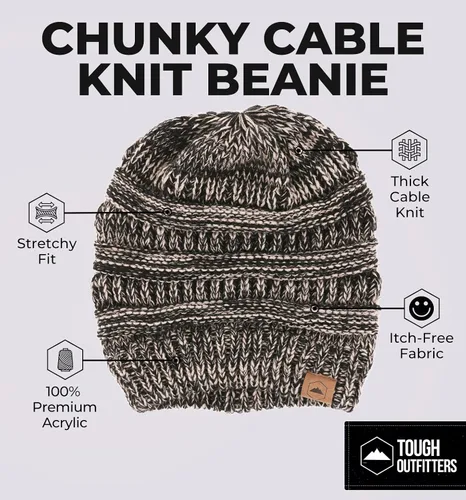 Vista 4 de Gorro de punto para mujer, cálido y suave, elástico, para clima frío de Tough Headwear