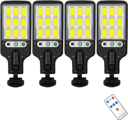 Vista 9 de Luces solares de calle al aire libre, luces solares al aire libre de ángulo amplio, luces de inundación solares con sensor de movimiento