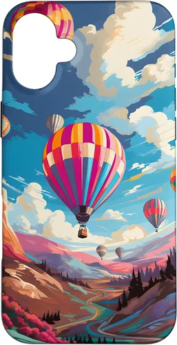 Vista 23 de Colorful Hot Air Balloons Pop Art Style Case for iPhone 17