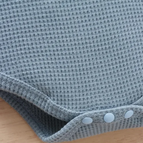 Vista 4 de Conjunto de 2 piezas acanalado de manga larga para bebé recién nacido, para otoño e invierno, conjunto de 2 piezas