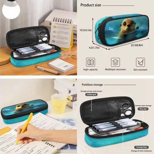 Vista 6 de Mochila 3D Otter para niños de 9 a 11 años, bonita mochila para niñas para la escuela, mochila elegante para niños con lonchera y bolsa