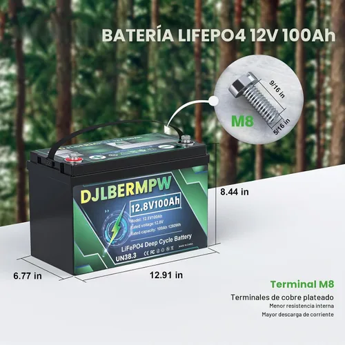 Vista 3 de Batería de Litio para Carrito de Golf de 36V 100Ah, 8000 Ciclos Profundos Batería de Litio de 36 Voltios para Carritos de Golf, BMS de 100A 3840Wh