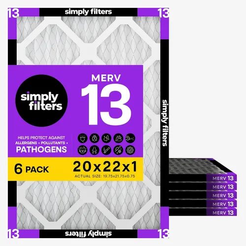 Vista 18 de Simply Filtro de aire de 10 x 10 x 1, Merv 13, MPR 1500, paquete de 6, para horno de aire acondicionado y HVAC