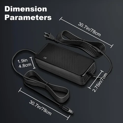Vista 4 de Cargador de 42V 2A, cargador de batería de 36V para batería 10S Ebike, carga rápida eficiente, protección de seguridad múltiple, cargador rápido