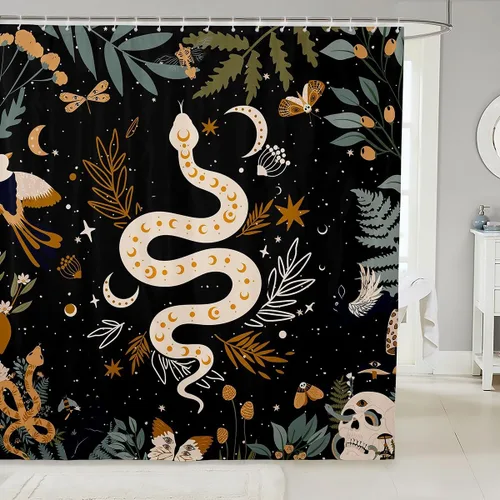 Vista 22 de Erosebridal Cortina de Ducha de Dinosaurio de Dibujos Animados 3D para Niños Varones Adultos Baño Selva Dino Tela Cortina de Baño 72" An x 72 L