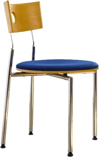 Vista 29 de Stackable Dining Chairs Set, Kitchen Chair with Curved Backrest, Upholstered Living Room Chair, Occasional Seat Dining Room Chairs with Metal