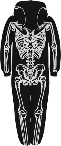 Vista 2 de Mono de pijama unisex de una pieza con capucha y cremallera para adultos sin pies