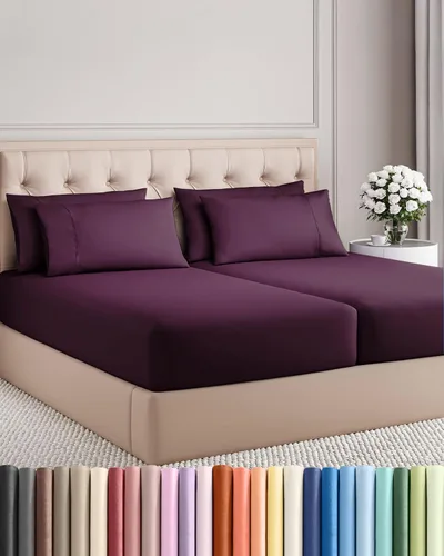 Vista 89 de Juego de sábanas Twin de 4 piezas - Cómodo, transpirable y refrescante - Juego de ropa de cama de lujo de hotel ultrasuave con bolsillos profundos