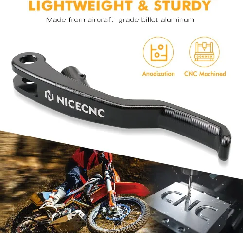 Vista 3 de NICECNC Maneta de embrague corta negra compatible con KTM 690 Enduro R/SMC R 2014-2023, 1290/1190/1090/1050 Adventure 2013-2020, Husqvarna 701