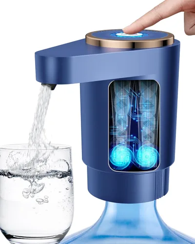 Vista 8 de Bomba de botella de agua, dispensador de agua eléctrico portátil para botellas de 5 galones, carga USB, interruptor automático, batería recargable