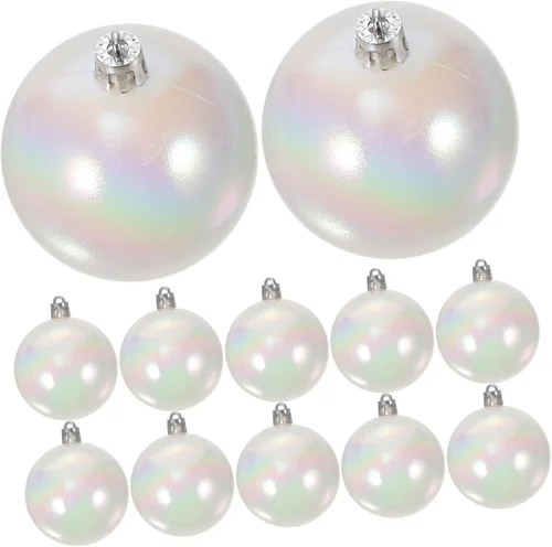 Vista 7 de BESTOYARD 24 piezas de bola decorativa de plástico puerta de pared blanco hermoso