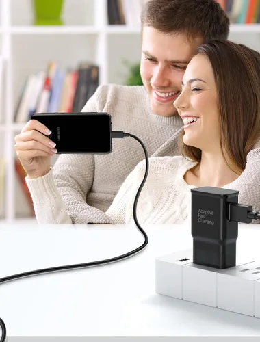 Vista 7 de Cargador tipo C de carga rápida, paquete de 2 cargadores rápidos adaptativos USB C Android para teléfono con 6 pies + 6 pies + cable de carga de 1.5