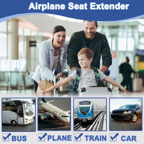 Vista 8 de Cama de avión para niños pequeños, extensor de asiento de avión para niños, esenciales de viaje para niños, reposapiés portátil para niños, cama
