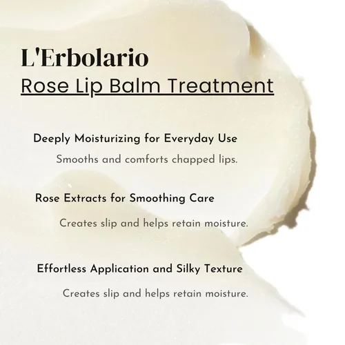 Vista 2 de L'Erbolario Tratamiento de bálsamo labial rosa – Hidratante labial con Provenza, Damasco y Rosa Almizclera – Suaviza y suaviza con delicado aroma