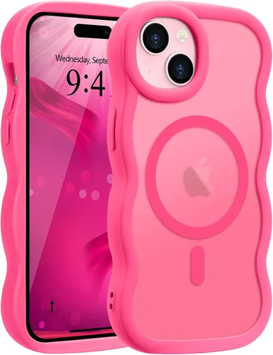 Vista 120 de Pepmune - Funda para iPhone 12 Pro Max con marco ondulado y estructura rígida, color mate claro, cubierta trasera unisex, compatible con Magsafe