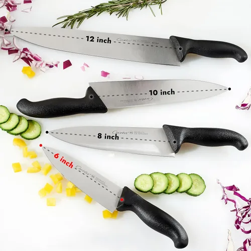 Vista 5 de CURTA Cuchillo de chef de grado comercial de 6 pulgadas, certificado NSF, ergonómico, mango negro antideslizante, hoja forjada de acero inoxidable