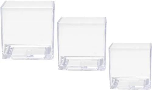 Vista 11 de Royal Imports Florero decorativo de acrílico transparente en forma de cubo – Florero cuadrado de plástico de 4"x4" para flores – Centro de mesa