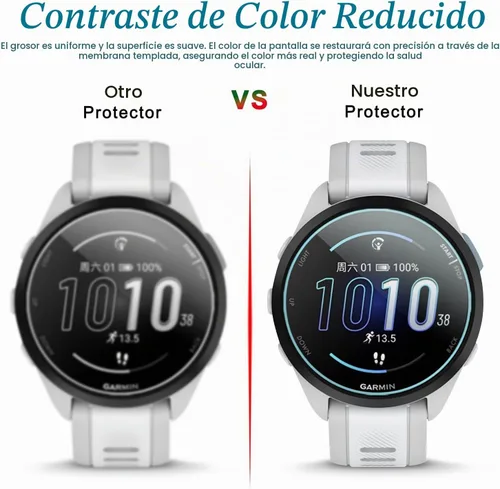 Vista 4 de Suoman 3+2 Pack para Garmin Forerunner 165 Protector de Pantalla, Puerto de Carga + [Antiarañazos] Película Protectora de Pantalla de Vidrio