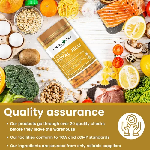 Vista 5 de Healthy Care Royal Jelly 1000 365 Cápsulas Suplementos Hecho en Australia