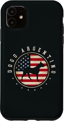 Vista 6 de Funda para iPhone 12 mini Dogo Argentino USA Flag 4 julio para perro mamá papá