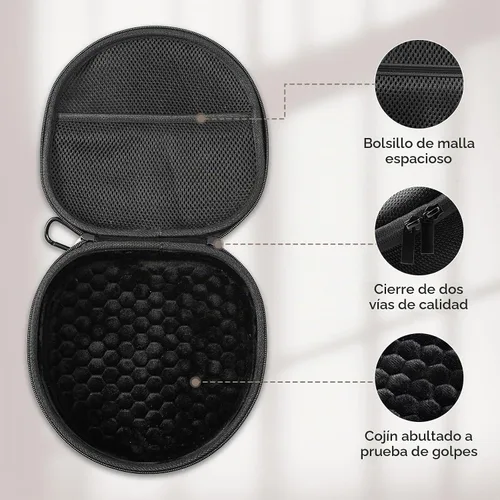 Vista 3 de ProCase Funda de viaje para AirPods Max y AirPods Max 2 con cubierta de Negro