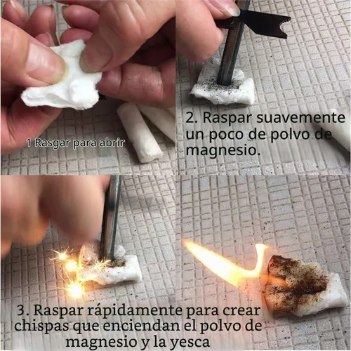 Vista 6 de Easy Light Yesca de emergencia impermeable para campamento, supervivencia y barra de ferro, paquete de 24 pestañas de algodón recubiertas de cera