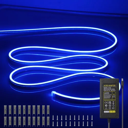 Vista 25 de Tiras de Luces LED de Neón Blancas de 12V - 16.4 Pies Flexibles Impermeables Cortables, Luces de Cuerda de Neón de Silicona Flexible para Cocina